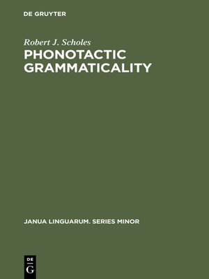 cover image of Phonotactic grammaticality